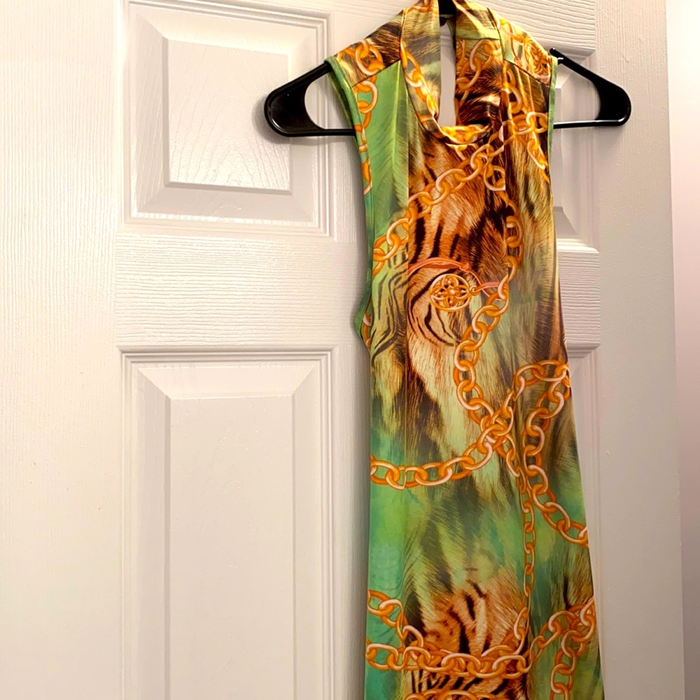 Shein fitted bodycon maxi dress animal print dress